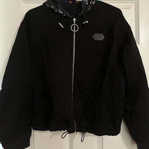 Louis Vuitton Black Bomber Jacket with Quilted Design